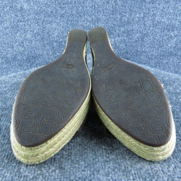 UGG Tawnie Espadrille‎ Women Slide Sandal Shoes Brown Leather Size 7 Medium - Picture 10 of 10